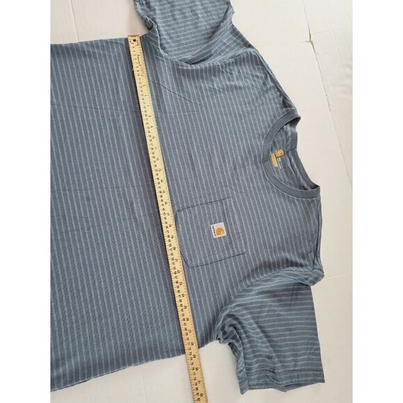 Carhartt Shirt Mens 2XL Gray Striped Original Fit Pocket Tee Short Sleeve - Picture 9 of 11